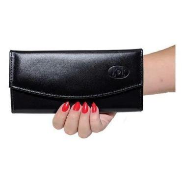 Imagem de Carteira Longa Feminina Couro Moderna Porta Cnh Notas Cartão - Cac Cou