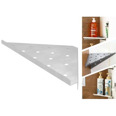Imagem de Cantoneira Porta Shampoo Triangular Inox TLPRO - Organização e Estilo para seu Banheiro (Furado)