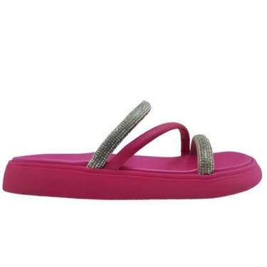 Imagem de Sandália Papete Moleca 5469.121 Flatform com Brilho e Conforto, 36, Pi