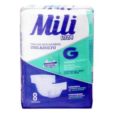 Imagem de Kit c/ 3 Mili Vita Care fralda adulto G 8 unidades