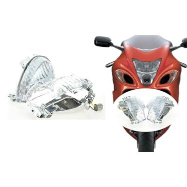 Imagem de TOPZONE Compatível com Suzuki 2008-2019 Hayabusa - GSX1300R; Luz traseira de freio do motor + seta frontal + Idicador de seta traseiro (transparente, 2. seta frontal LED)