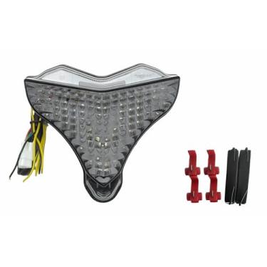 Imagem de Adequado para Yamaha YZFR1 2009-2010-2011-2012-2013-2014; luz traseira de freio de LED + indicadores de seta integrados; (moke, estilo 3: lanterna traseira de LED sequencial)