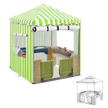 Imagem de Hadisi Capa Para Casinha De Brinquedo Infantil Ao Ar Livre, Com Portas E Janelas Pvc Transparentes, À Prova D'Água, Adequada Várias Marcas O Mesmo Tamanho Brinquedo. Verde (142 Cm L X 142 P 152 A)