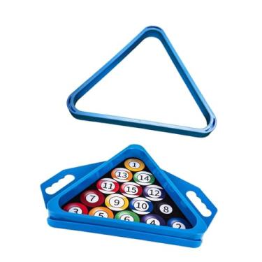 Imagem de menolana Suporte triangular para mesa de bilhar, suporte profissional portátil para iniciantes, para bolas de sinuca para clube de jogos, piscina interna, Azul
