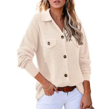 Imagem de Shacket Astylish Waffle Knit Waffle Kit, manga comprida, aveia XXL