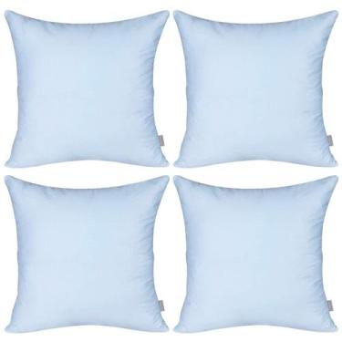 Imagem de Capa de almofada Thymo 100% algodão 50x50cm azul claro x4 - Thmyo