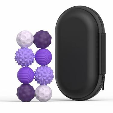 Imagem de Bolas Sensoriais Magnéticas de Silicone – Brinquedo Antiestresse e Calmante para Crianças e Adultos, Ideal para Autismo, Alívio Ansiedade (8 peças - roxo)