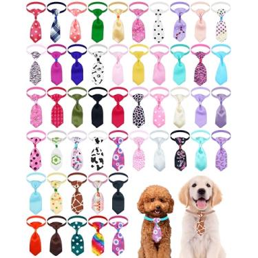 Imagem de PET SHOW Pacote com 50 gravatas pequenas para cães a granel com coleira ajustável, gravatas borboletas, para festas, feriados, casamentos, gatos, acessórios para cuidados com animais de estimação