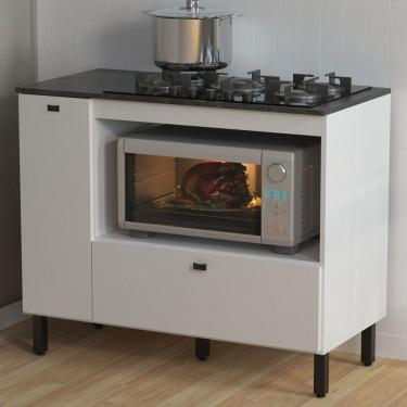 Imagem de Balcão de Cozinha para Cooktop 99,7 Cm 2 Portas Bl3316 Branco - Tecno Mobili