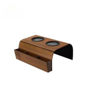 Imagem de Esteira porta controle com porta copo em apoio de braço de sofá,porta copo sofa,40X29cm(Caramelo)