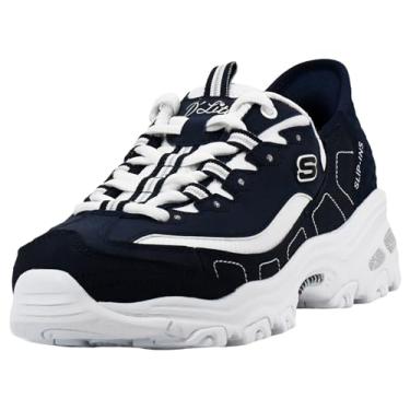 Imagem de Skechers Tênis feminino D'Lites New Scene Hands Free Slip-Ins, Azul-marinho/branco, 37
