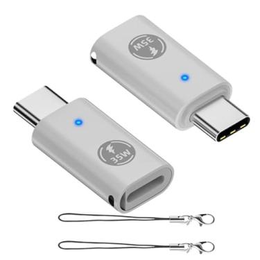 Imagem de UCCUNEVVA Adaptador Lightning para USB-C (pacote com 2), USB C Macho para Lightning Fêmea PD 35W Carregamento e Transferência de Dados OTG Compatível - Branco