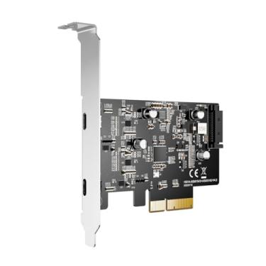 Imagem de MAIWO Placa PCIE USB C 3.2 GEN 2 de 10 Gbps, placa de expansão USB-C para PCIE de 2 portas, suporta PCIE X4 X8 X16 Host, PCI Express X4 para USB 3.2 GEN 2 Adaptador para PC Desktop