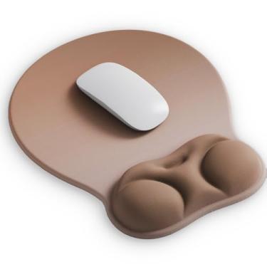 Imagem de Mouse pad ergonômico com suporte para descanso de pulso e almofada de gel para mesa; acessórios bonitos de decoração de computador para mulheres. Tapete de mouse pequeno para laptop para escritório e