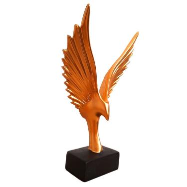 Imagem de Escultura Águia Dourada Decoração Sala Escritório Resina