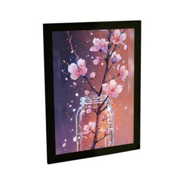Imagem de Quadro Decorativo Flores De Cerejeira Pote Ilustração Japão Anime Decoração Poster Quarto Sala