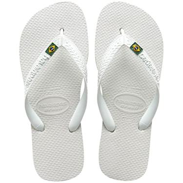Imagem de Chinelo Havaianas Brasil Branco Sandálias Cor:Branco;Tamanho:35/36;Gênero:Homem