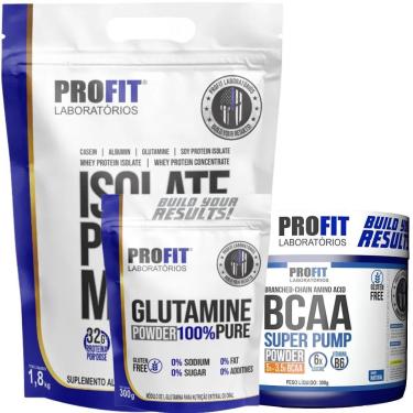 Imagem de WHEY ISOLADO 1,8KG l GLUTAMINA PURA 300G l BCAA 300G SUPER PUMP l PROFIT-Unissex