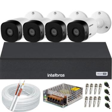 Imagem de Kit DVR Intelbras 8 canais 1108c sem HD 4 câmeras Vhl 1220b Full hd 10
