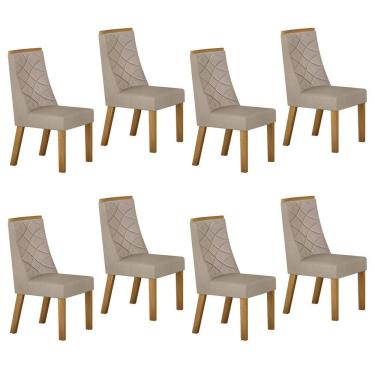 Imagem de Conjunto 8 Cadeiras para Sala de Jantar Aurora Bege