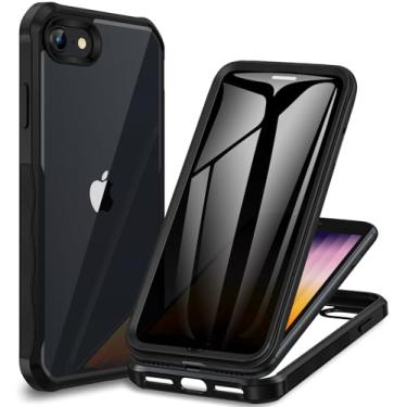 Imagem de CENHUFO Capa de Privacidade para Iphone Se 2020/Se 2022/Iphone 8/Iphone 7, com Protetor de Tela de Privacidade de Vidro Integrado Capa À Prova de Choque de Corpo Inteiro Capa de Telefone Espião para I