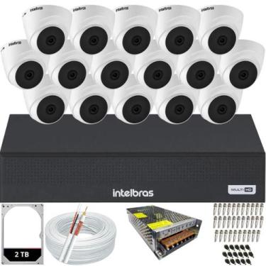 Imagem de Kit 16 Câmeras Intelbras Dome Multi Hd 1120D Dvr 16 Canais Hd 2TB