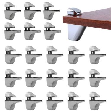 Imagem de 20Pcs Glass Shelf Brackets, Glass Clamp Wall-Mounted, Adjustable Glass Shelf Bracket, For Bookshelves Display Shelves Bathroom