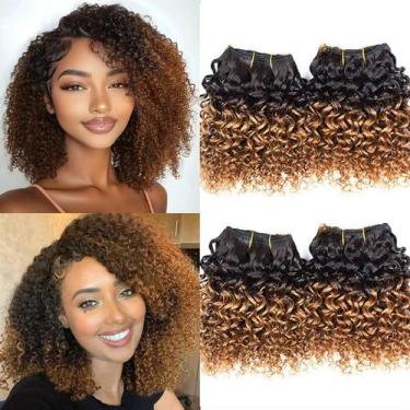 Imagem de Pacotes de cabelo Kinky Curly 12A Brazilian Virgin Hair 4x8in - hengya