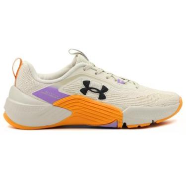 Imagem de Tênis Under Armour Tribase Reps 2 SE Unissex, Bege, Laranja, 42