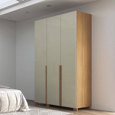 Imagem de Guarda Roupa Roupeiro 135cm 3 Portas W203 Freijó Off White Dalla Costa
