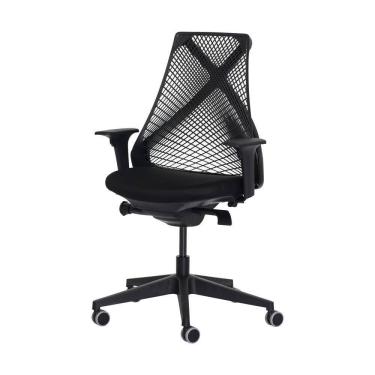 Imagem de Cadeira Ergonômica Escritório Grid Diretor Preta Base Girató