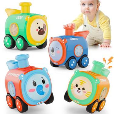 Imagem de Conjunto de 4 peças Push & Whistle da Baby Train Car Toys Keamaidy