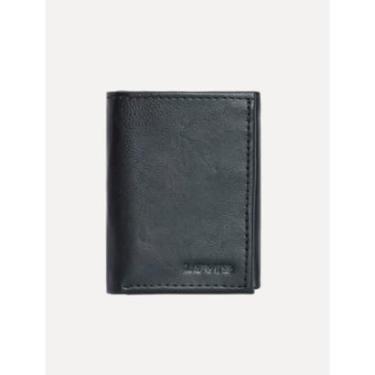 Imagem de Carteira Levis Masculina Couro Vertical Slim Trifold Preta-Masculino