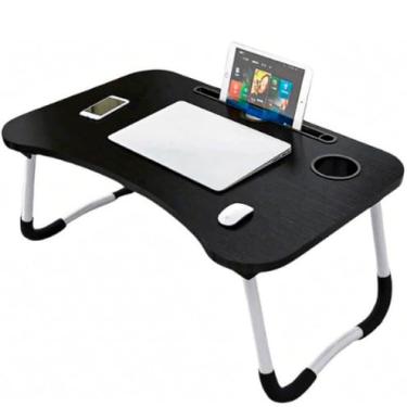 Imagem de Mesa dobrável portátil, material MDF (Preto)