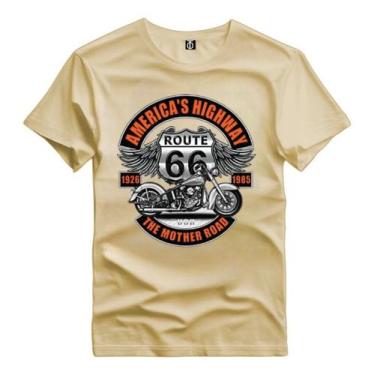 Imagem de Camiseta Estampada Estrada Route 66 Harley Algodão Premium - Versitz, 