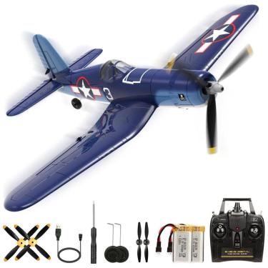 Imagem de Avião de Controle Remoto com Acessórios, Sistema de Estabilização Xpilot e One Key Acrobático, RoofWorld F4u Corsário 76108, Azul Escuro