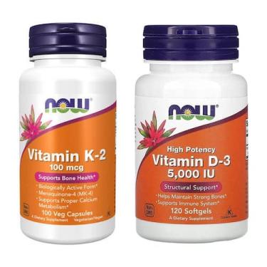 Imagem de Suplemento de Vitamina D-3 5000 IU com Vitamina K2 - 120 cápsulas - No