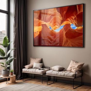 Imagem de Quadro com Moldura e Acrilico Cristal Vidro Sala Quarto Arte Moderna Terracota Decorativo Horizontal Grande Hall