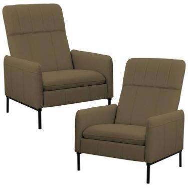 Imagem de Kit 2 Poltronas Decorativa Fixa Retrátil Reclinável Lutor L06 material