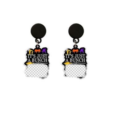 Imagem de Hocus Pocus Brincos de Halloween com pingente de bruxa de acrílico engraçado Halloween filme de terror para mulheres meninas joias festivas de desenho animado, Acrílico, acrílico
