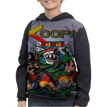 Imagem de Moletom Infantil Mario Luigi Koopa Bowser - smoke, Preto, 2