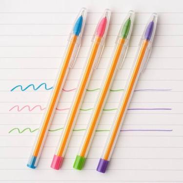 Imagem de Kit 4 Canetas Bic Cristal Fashion 0.8 4 Cores