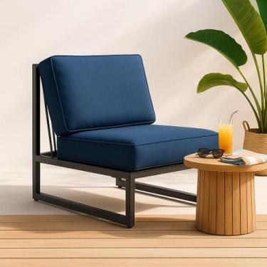 Imagem de Poltrona Area Externa Corda Nautica Azul Aco Anticorrosivo Acquablock 