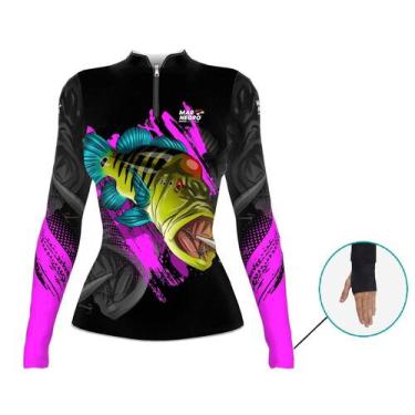 Imagem de Camisa De Pesca Mar Negro Feminina Proteção Uv50+ Tucunare Roxo, G