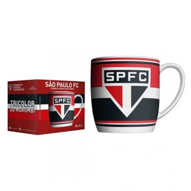 Imagem de Caneca Urban Porcelana Allmix Brasao Sao Paulo 360 ML Licenciada Branco