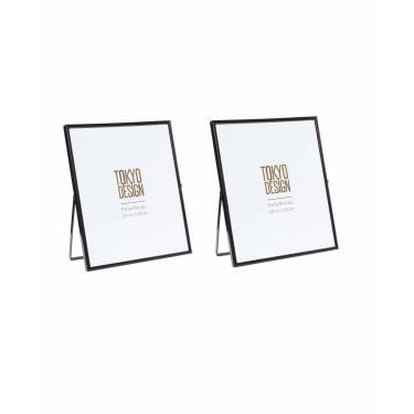 Imagem de Kit com 2 Porta Retrato em Metal e Vidro 20x25 Moldura Preto