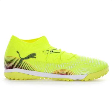 Imagem de Chuteira Puma Society Future 8 Match Neymar Jr Amarelo e Rosa - Juvenil-Masculino