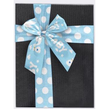 Imagem de 2 rolos de fitas de linho para bebês meninos fitas de bolo de fralda azul bebê cegonha chá de bebê com fio para festa revelação de gênero chá de bebê família surpresa artesanato embrulho decoração