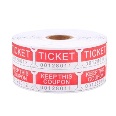 Imagem de 1000 RaffleTickets Rolos vermelhos duplos, sorteios imprimíveis para lazer, assistir filmes, entretenimento