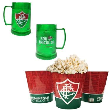 Imagem de Kit Balde Pipoca 2,5L+ Caneca Gel Cerveja Gelada Fluminense